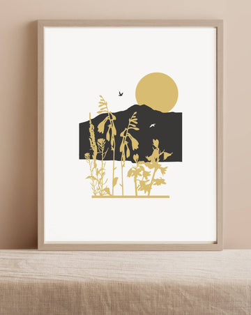 Wildflower Letterpress and Foil Art Print