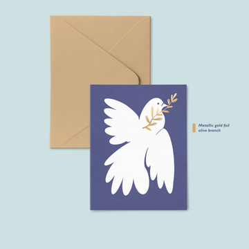 Holiday Dove Foil Greeting Card - Single