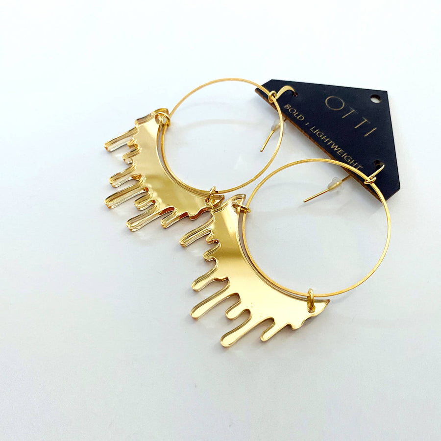 Slime Hoop Earrings: GOLD