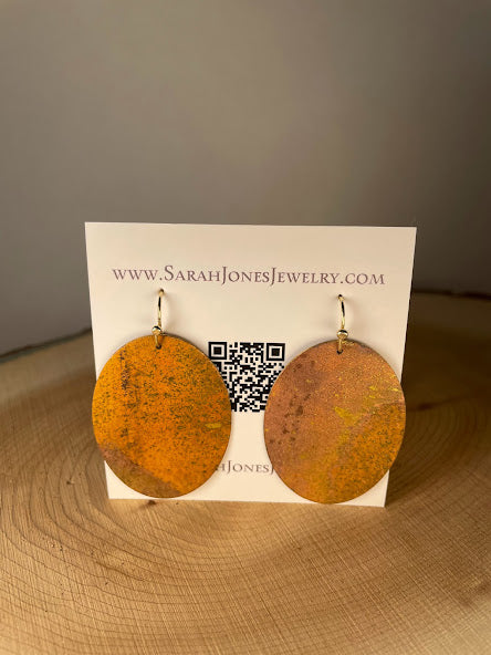 Brass Patina Hanging Earrings by Sarah Jones Jewelry