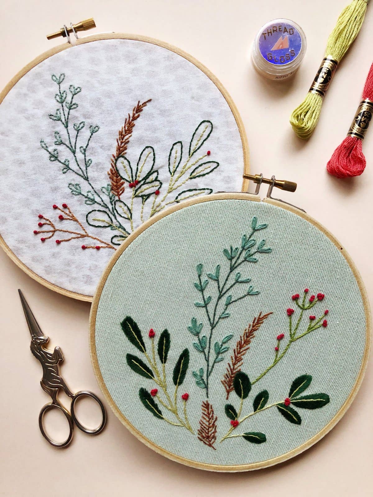 Winter Botanical - Peel, Stick, and Stitch Hand Embroidery Patterns