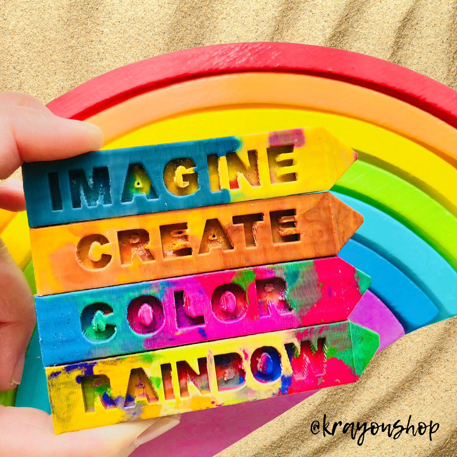 Rainbow KrayonGRID™ Sticks -  Set of 4 Doodle Crayon Sticks
