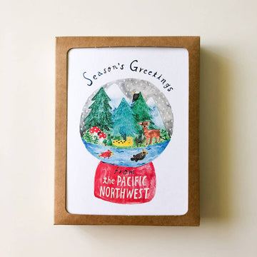 Boxed Holiday Cards - PNW Snow Globe