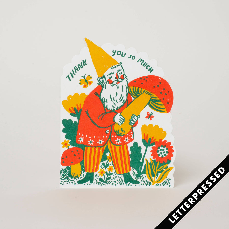 Thank You So Much Gnome Card by Phoebe Wahl