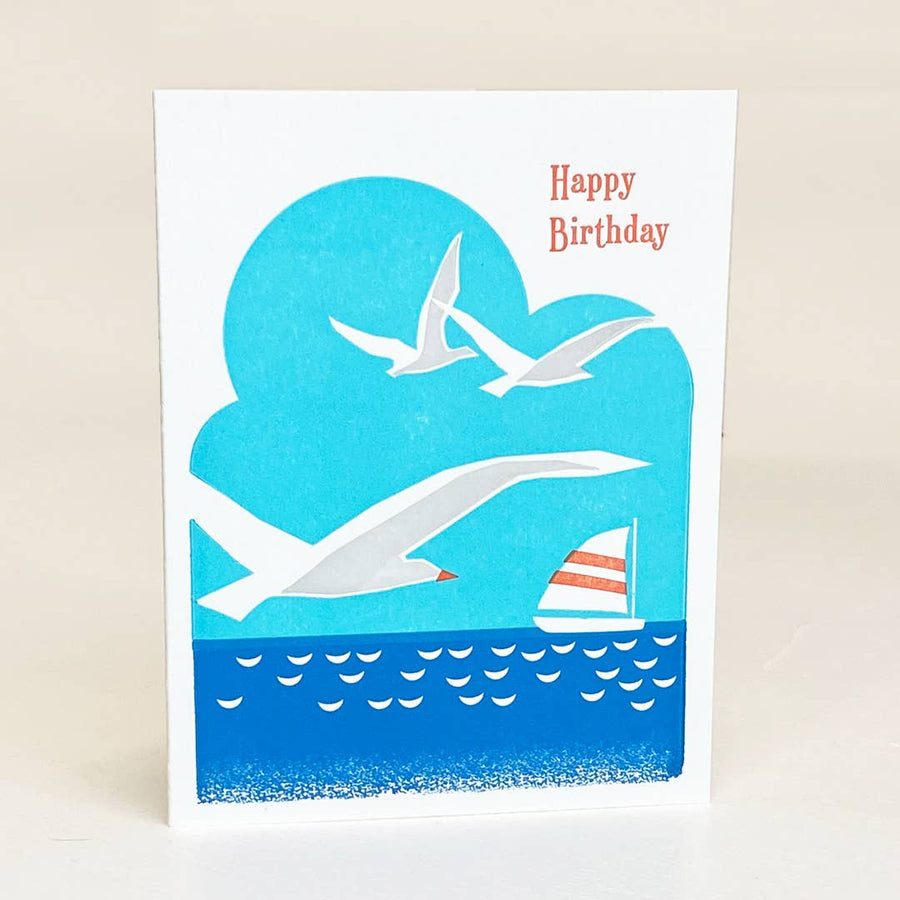 Seascape Happy Birthday A2 Card