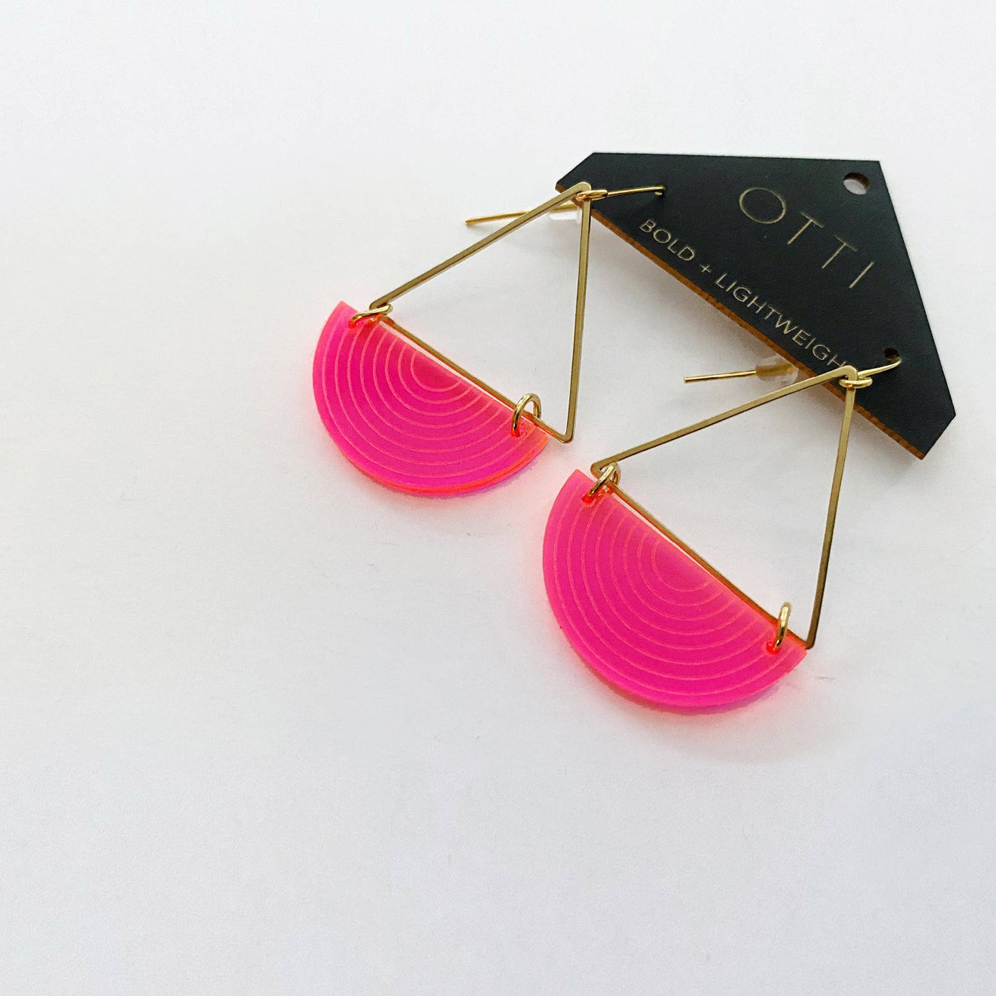 Slime Half-Moon Earrings: Fluorescent Pink