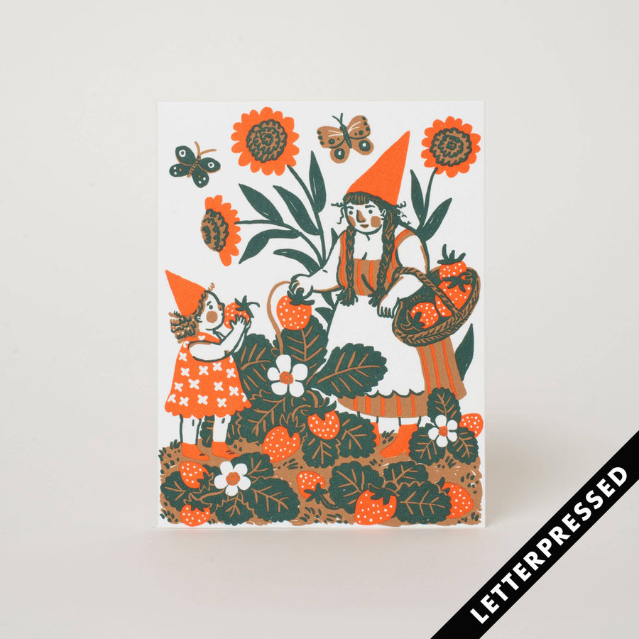 Strawberry Picking Card by Phoebe Wahl