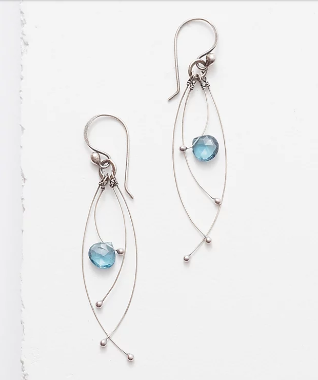 Tickle Earrings in London Blue Topaz by Zuzko