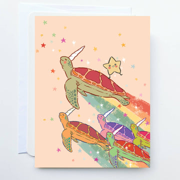 Turtle Unicorn Greeting Card