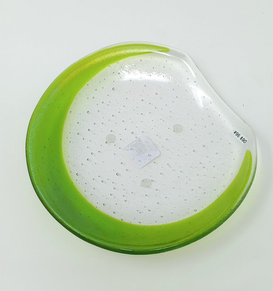 Glass Dish Fused Crescent Moon Bowl by Mesolini Glass Studio