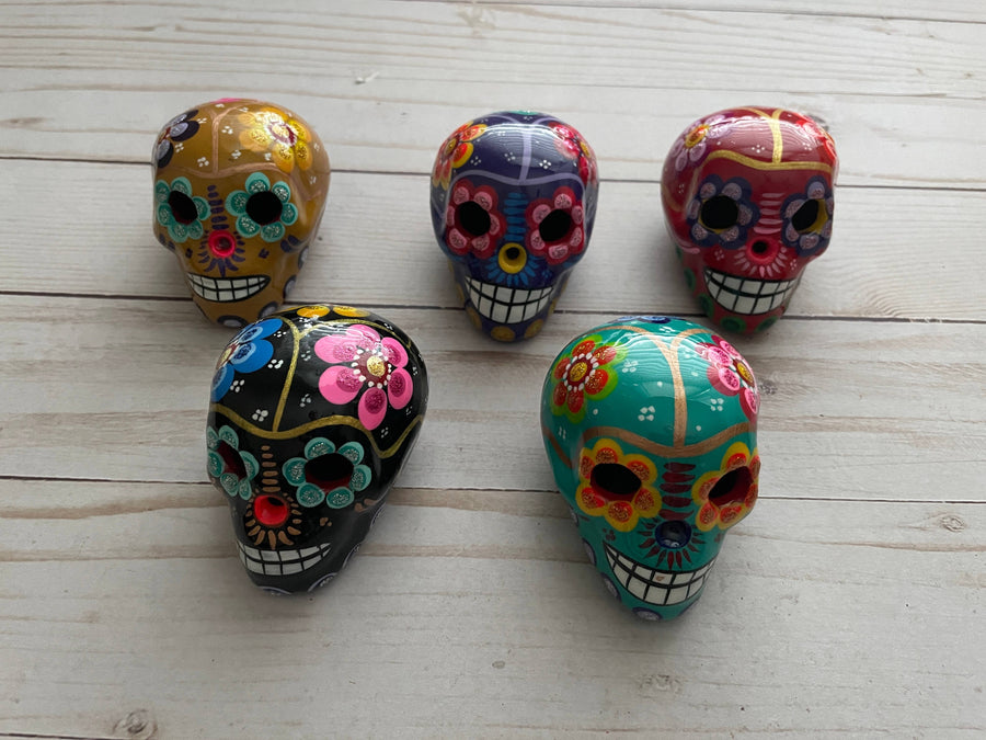 Day of the Dead Mini Clay Painted Skeletons