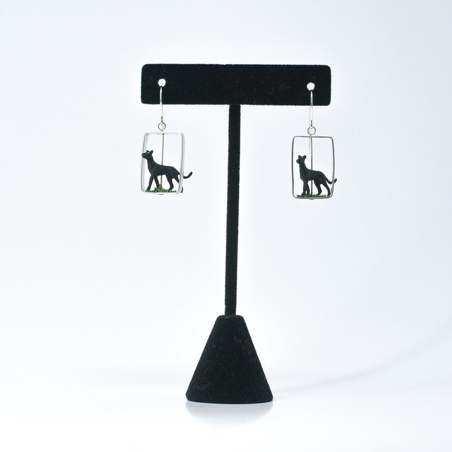 Medium Black Dog Toy Animal Earrings by Kristin Lora