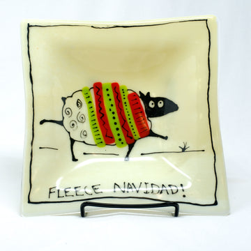 Fleece Navidad 8x8 Ivory Square by Lynn Brunelle