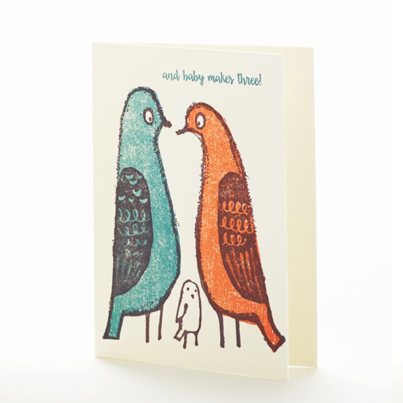 And Baby Makes 3 Notecard by Ilee Papergoods Letterpress