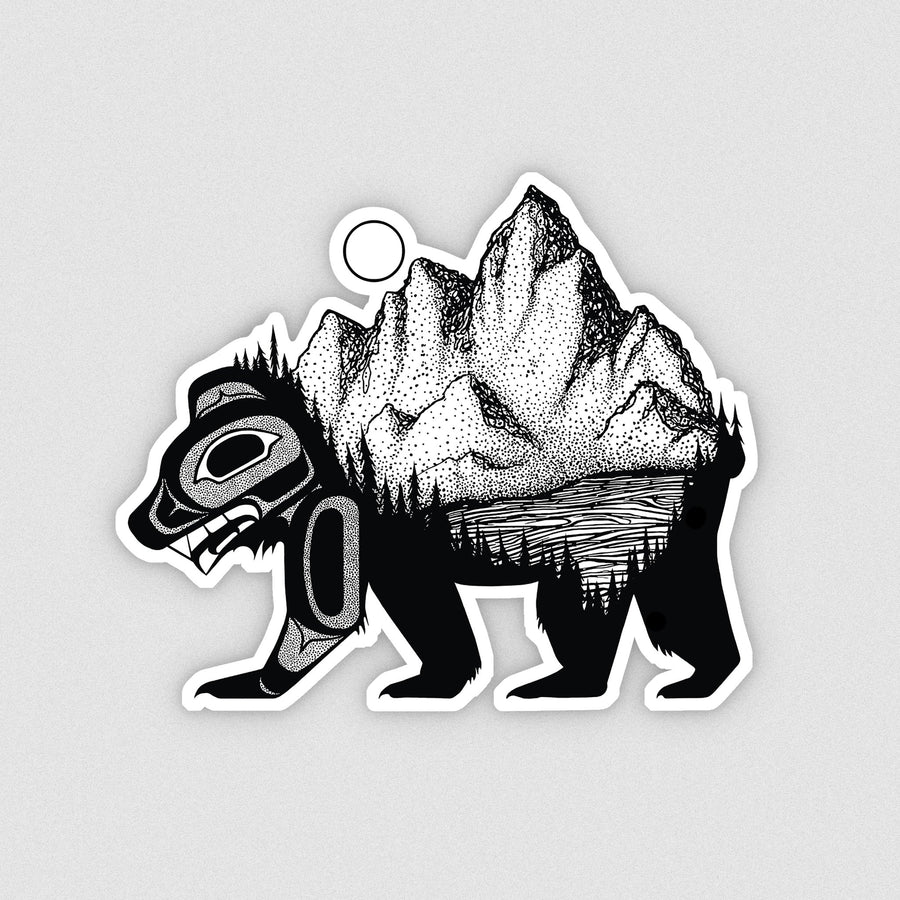 Black Bear Sticker by Nick Alan Art
