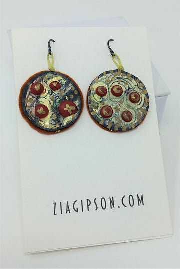X's and O's circle Earrings by Zia Gipson
