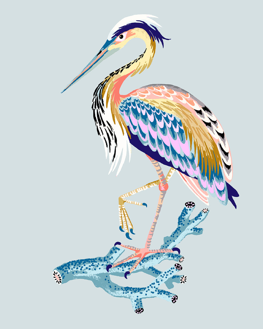 Heron Print by Sarah Gordon