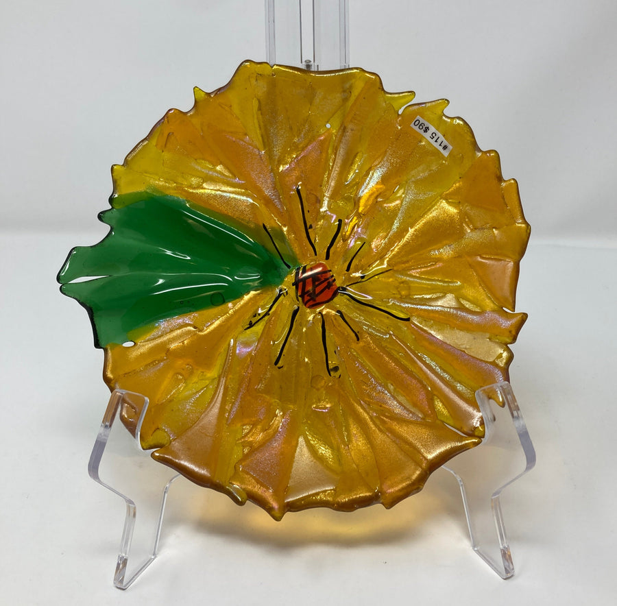 Yellow Vetro Fiori Bowl by Mesolini Glass Studio