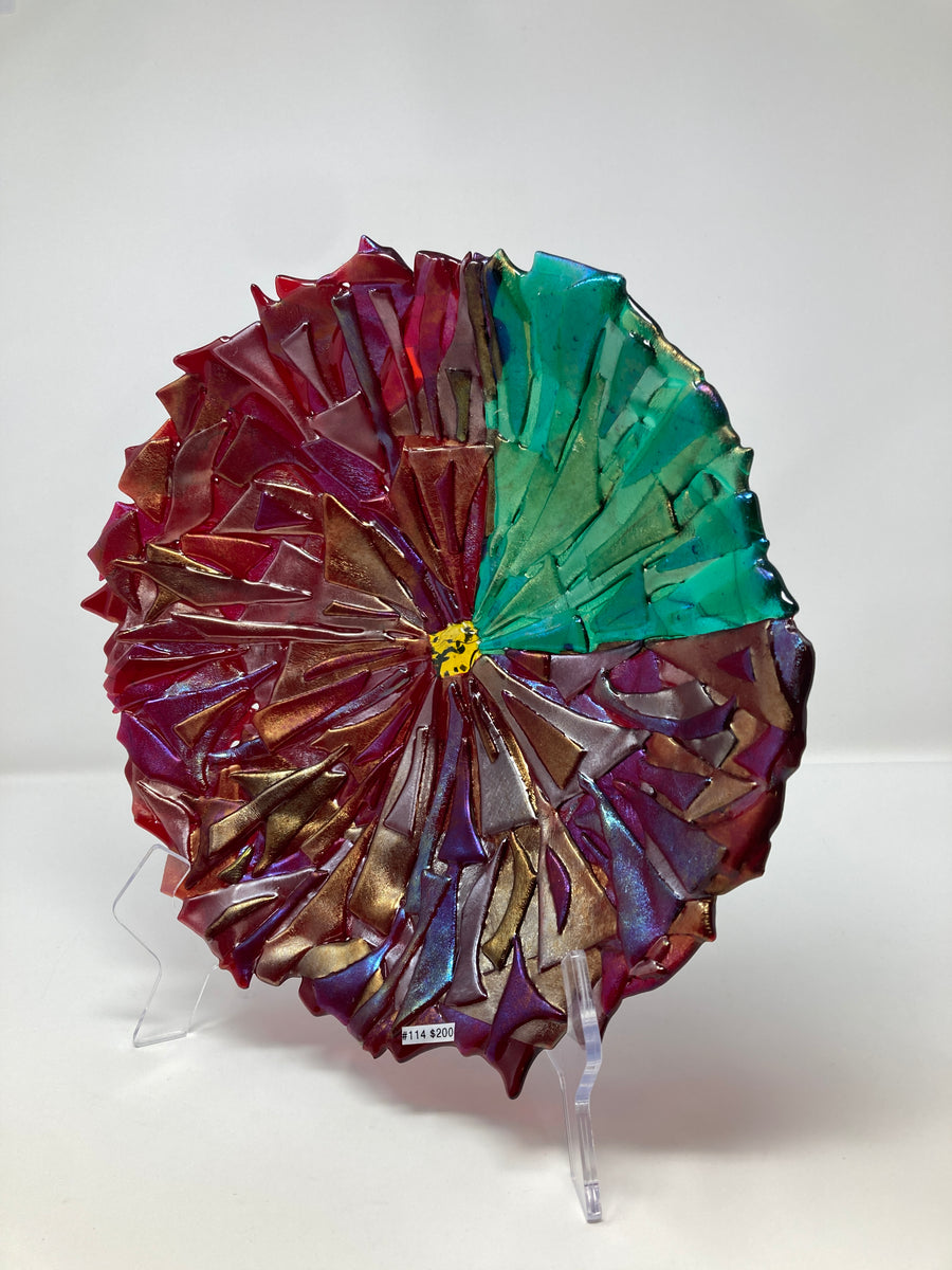 Red Vetro Fiori Bowl by Mesolini Glass Studio
