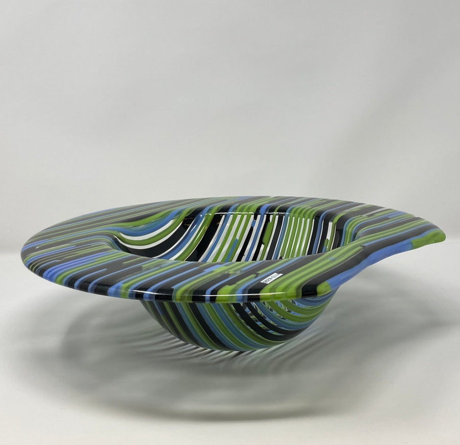 Stripe Bowl by Mesolini Glass Studio