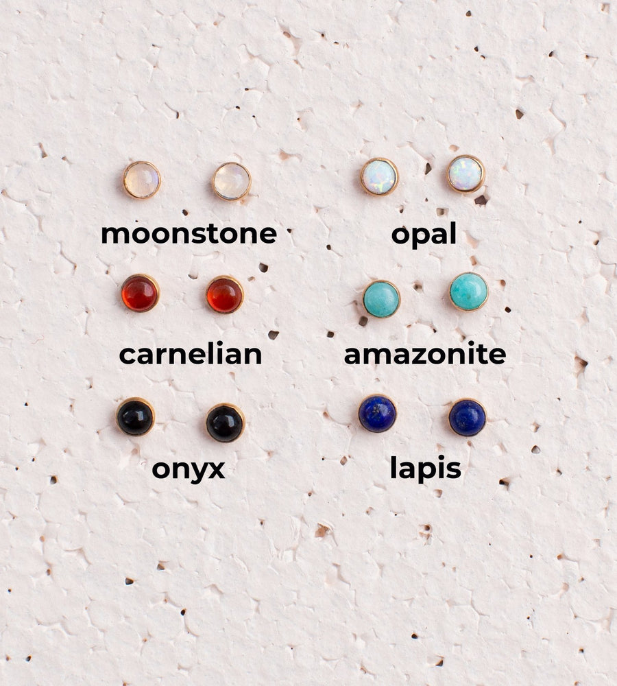 Gemstone Stud Earrings by Samantha Slater