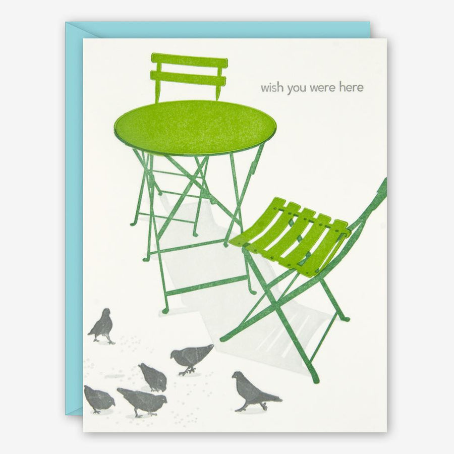Green Chairs Notecard by Ilee Papergoods Letterpress