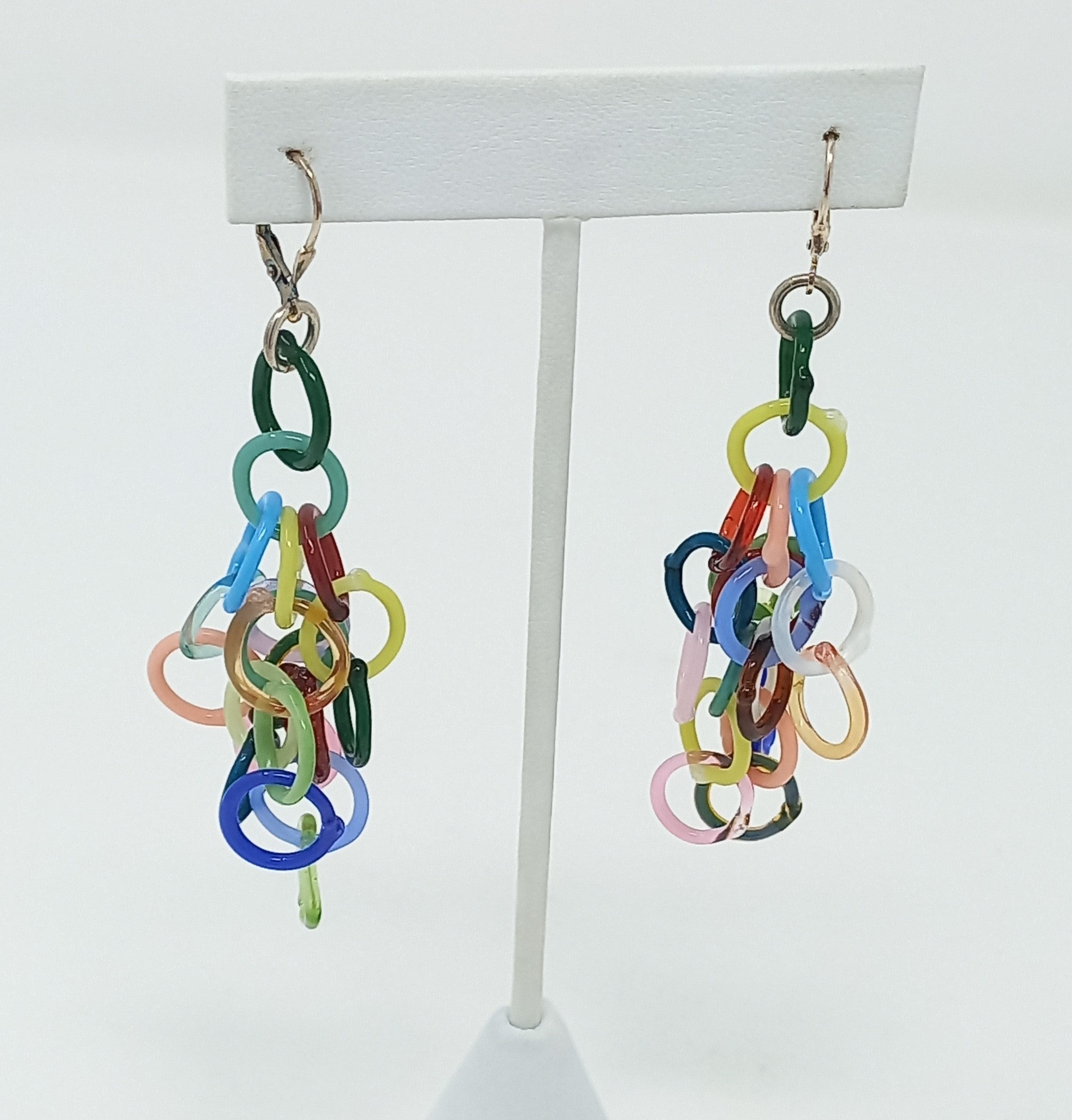 Large Confetti Glass Tassel Earrings by Inna Patina