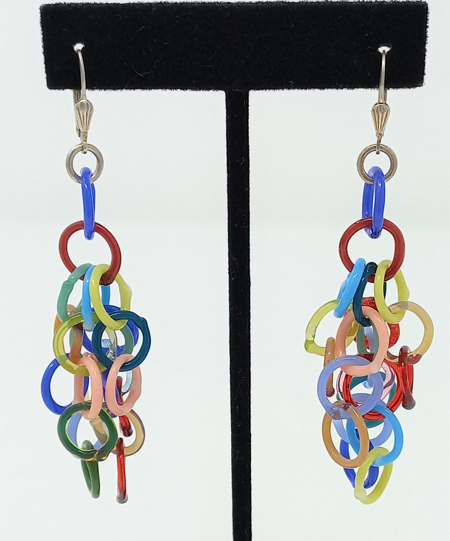 Large Confetti Glass Tassel Earrings by Inna Patina