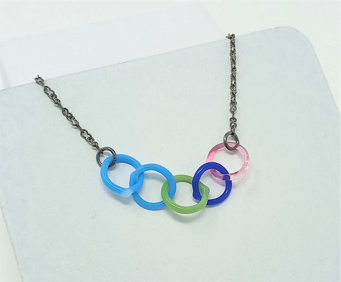 Medium Glass Link Necklace by Inna Patina