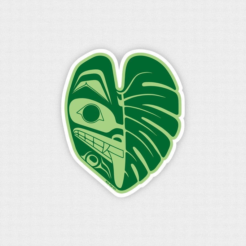 Monstera Wolf Vinyl Sticker by Nick Alan Art