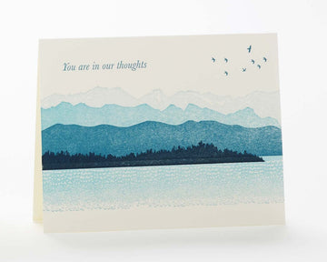Mountains You Are in Our Thoughts Notecard by Ilee Papergoods Letterpress