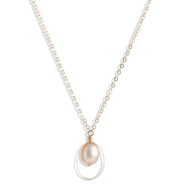 N314 Teardrop and Freshwater Pearl Necklace