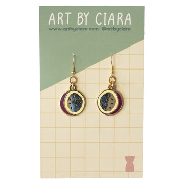 Purple Passion Fruit Earrings - Art by Ciara