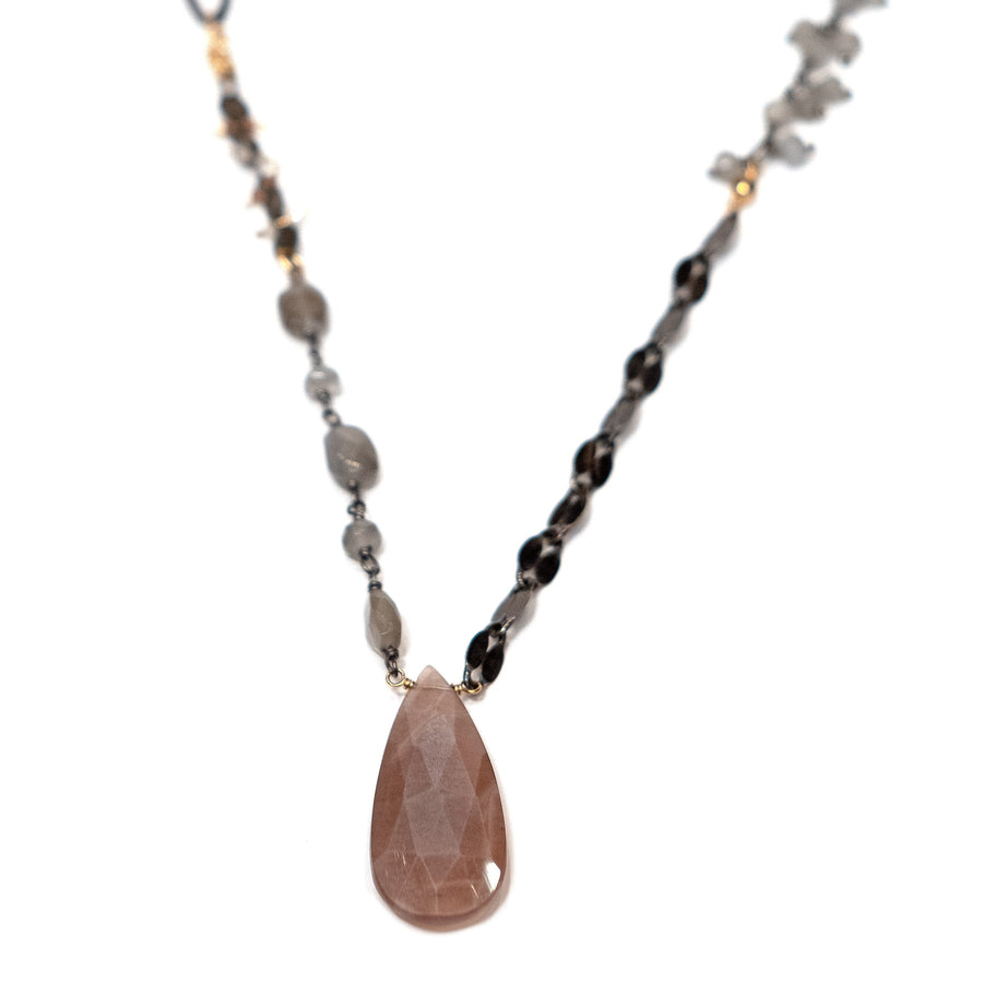 Chocolate Moonstone Pendant Necklace by Calliope