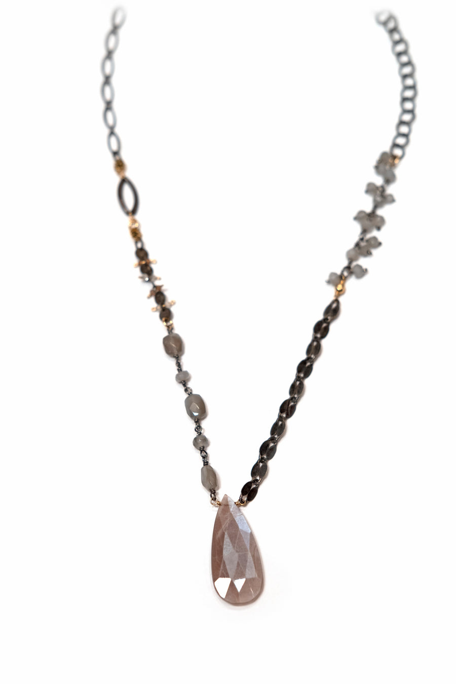 Chocolate Moonstone Pendant Necklace by Calliope