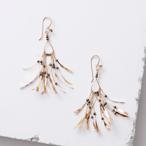 Boa Gold Earrings in Pyrite by Zuzko