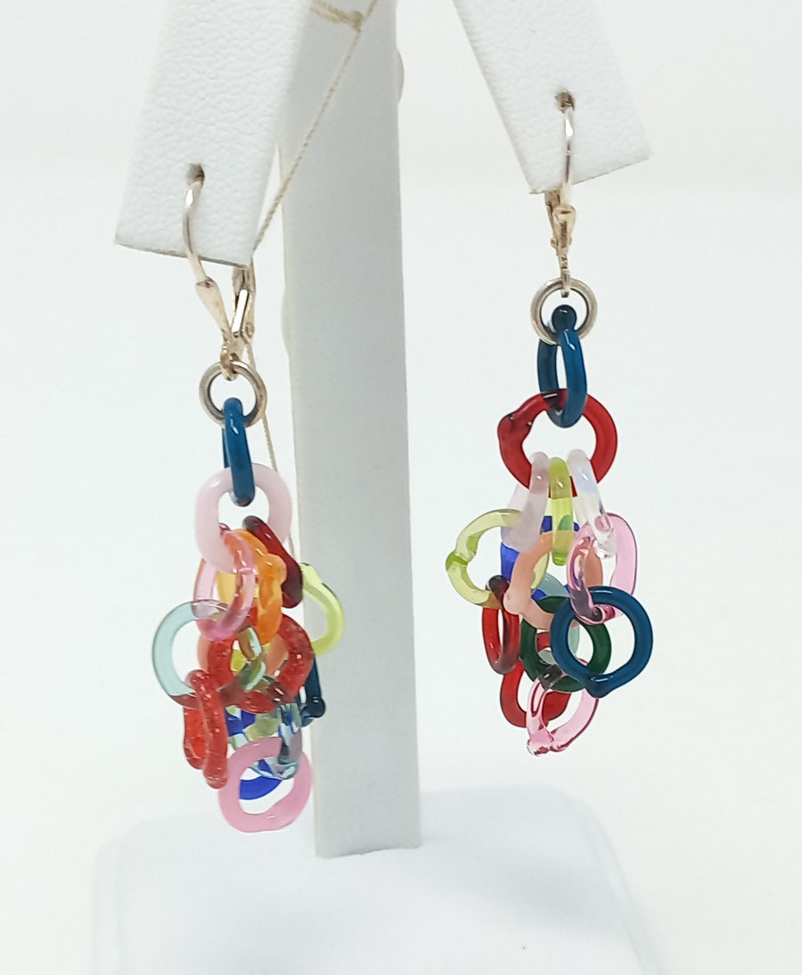 Small Confetti Glass Tassel Earrings by Inna Patina