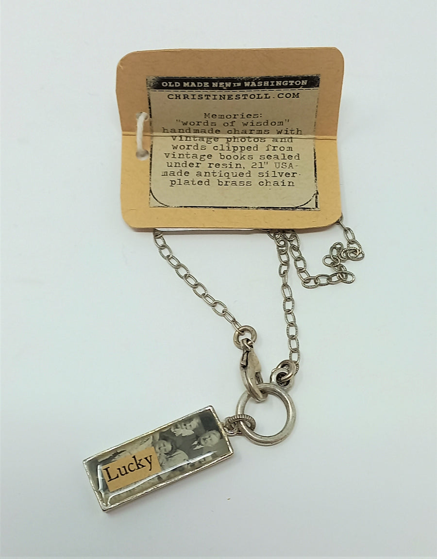 Vintage Image & Word Necklace (CSNPC) by Christine Stoll