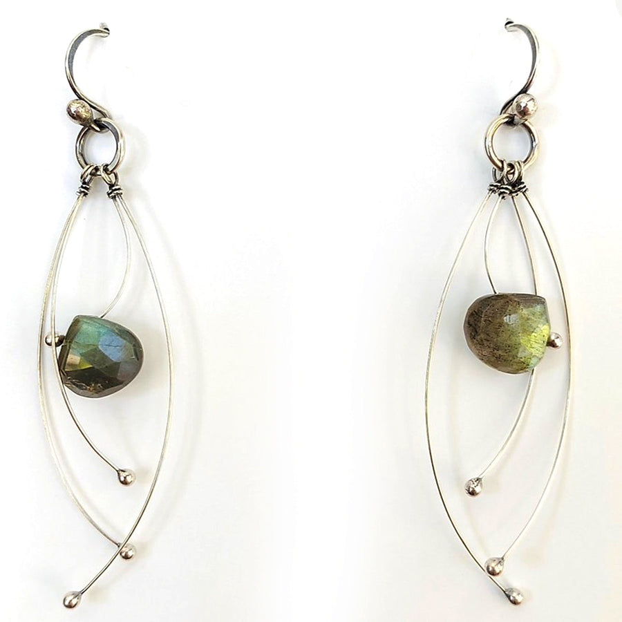 Tickle Earrings in Labradorite by Zuzko