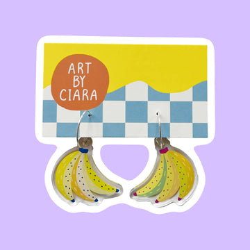 Acrylic Banana Hoop Earrings
