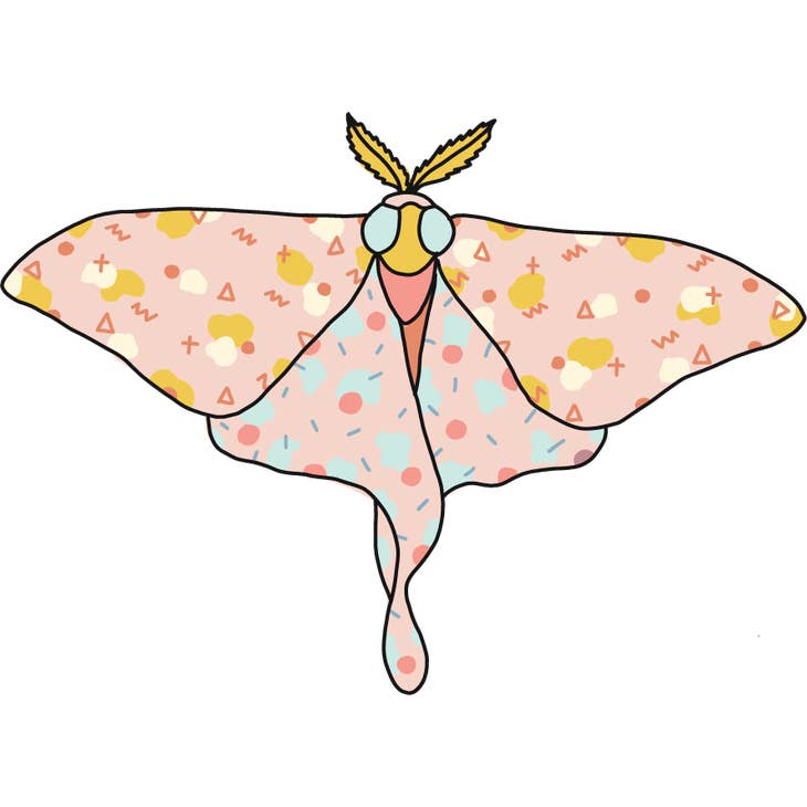 Pink Moth Sticker - Art by Ciara