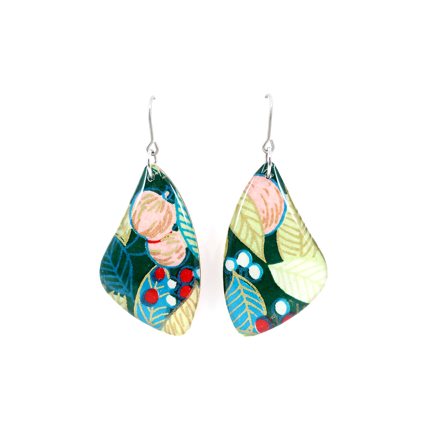 Leaf and Fruit Dangle Earrings