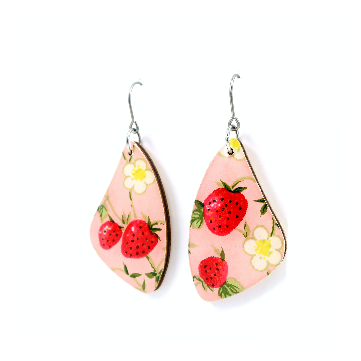 Strawberry Titanium Dangle Earrings