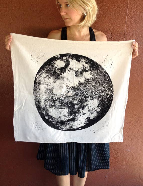 Large Full Moon Tea Towel