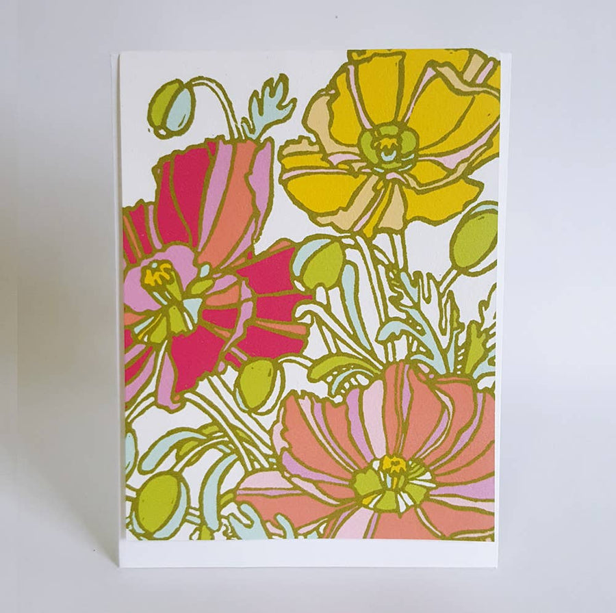 Icelandic Poppies Floral Blank Notecard / Fine Art Card