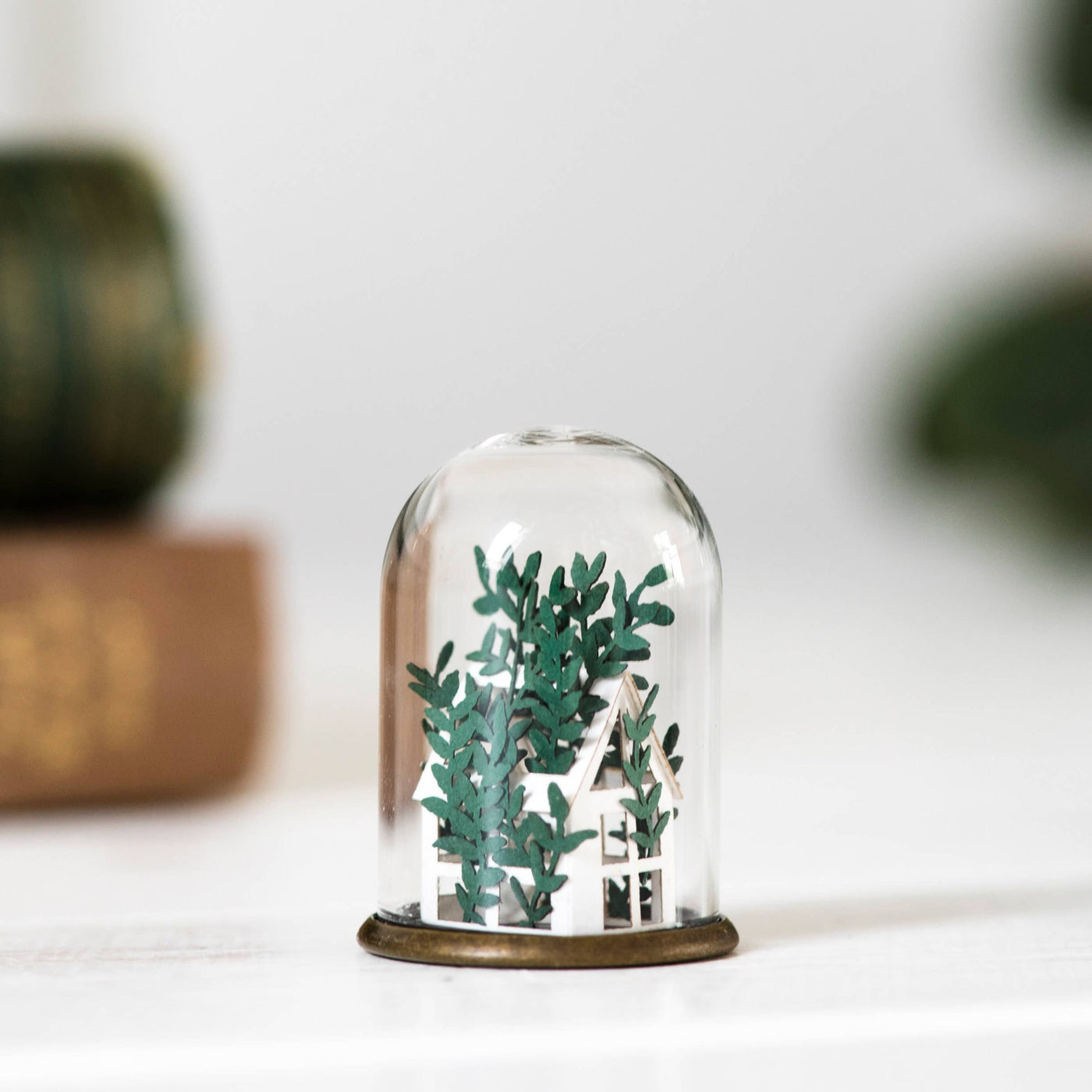 Paper green house miniature ornament