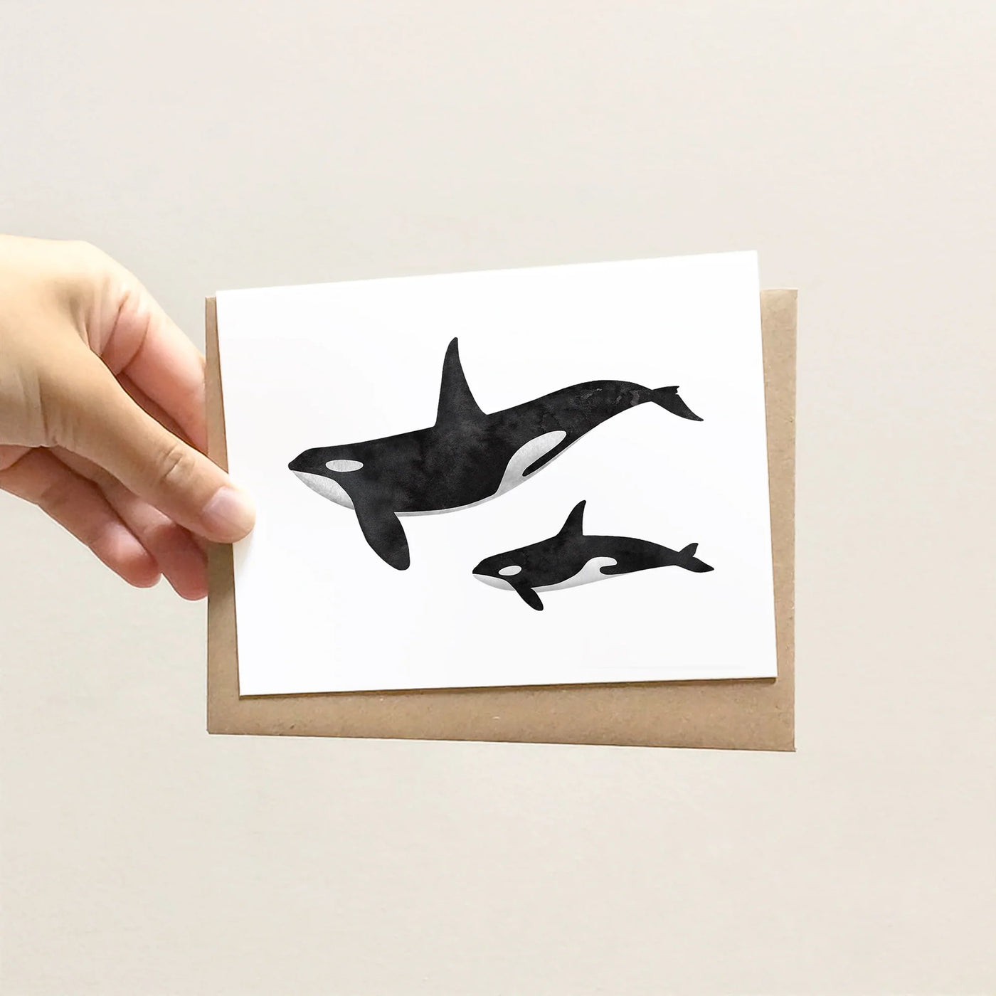Baby Orca Greeting Card by Nick Alan Art