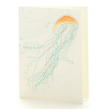 Jellyfish Happy Birthday Notecard by Ilee Papergoods Letterpress