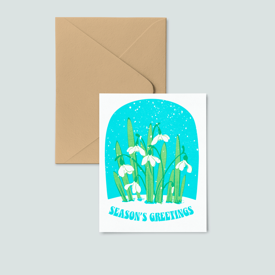 Seasons Greeting Snowdrop Holiday Card