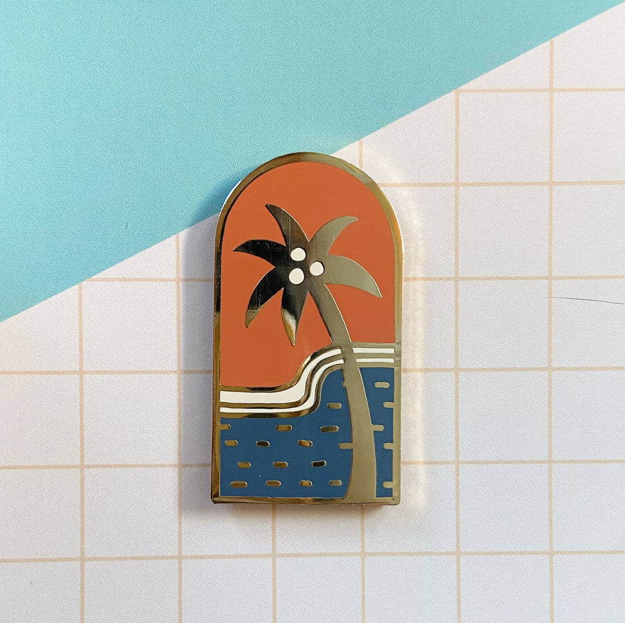 Rust Islands Calling Enamel Pin